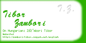 tibor zambori business card